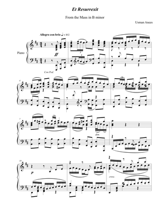 Et Resurrectix - Piano Transcription - Bach/Usman