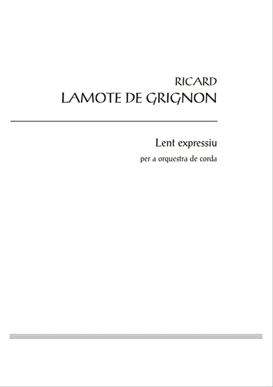 Lent expressiu Lent expressiu String Orchestra scores gallery preview page 1