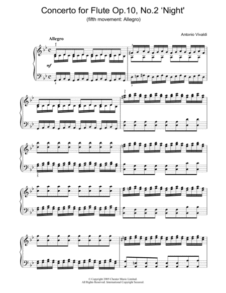Concerto for Flute Op.10, No.2 'Night' (5th Movement: Allegro)