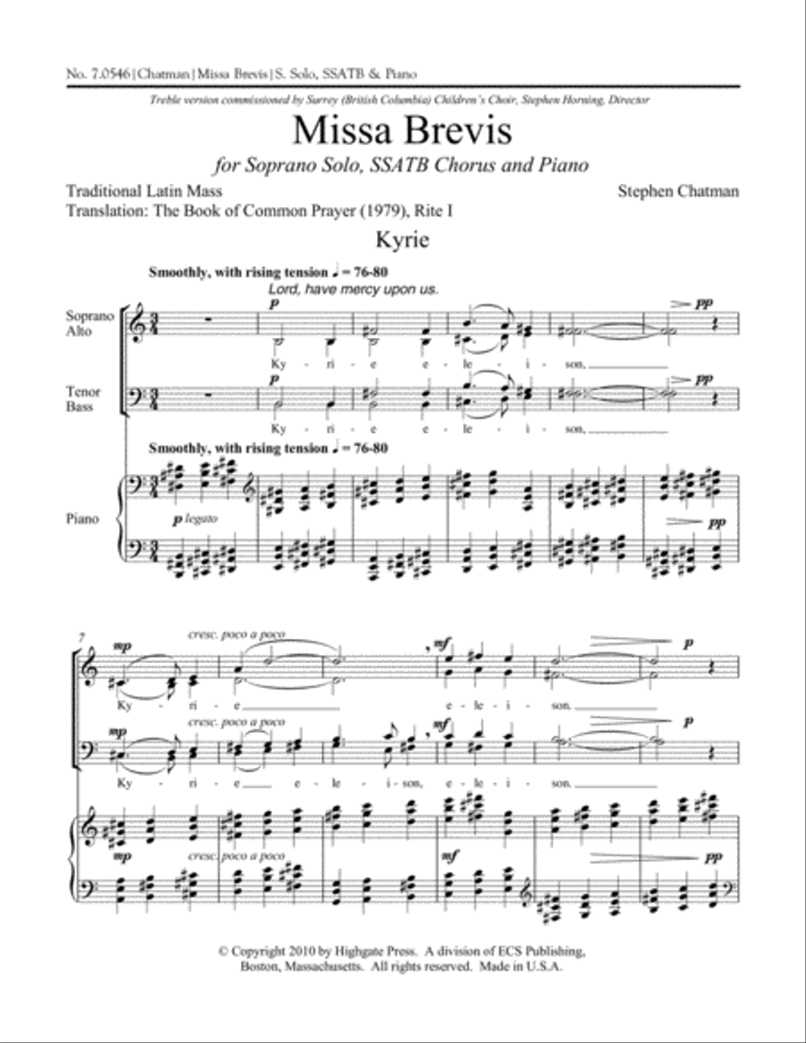 Missa Brevis SSATB scores gallery preview page 2