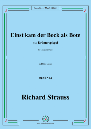 Book cover for Richard Strauss-Einst kam der Bock als Bote,in D flat Major,Op.66 No.2