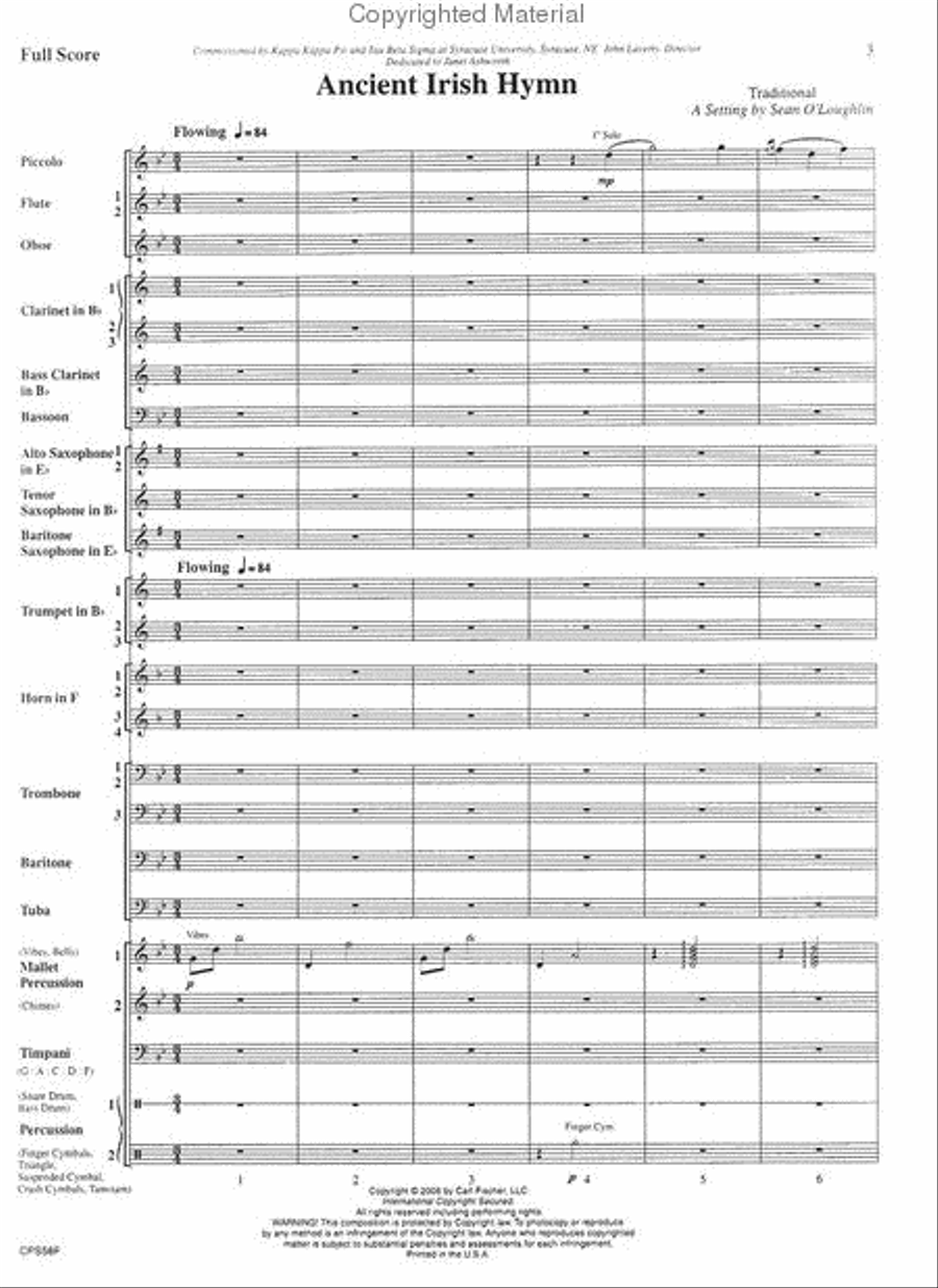 Ancient Irish Hymn Concert Band scores gallery preview page 2