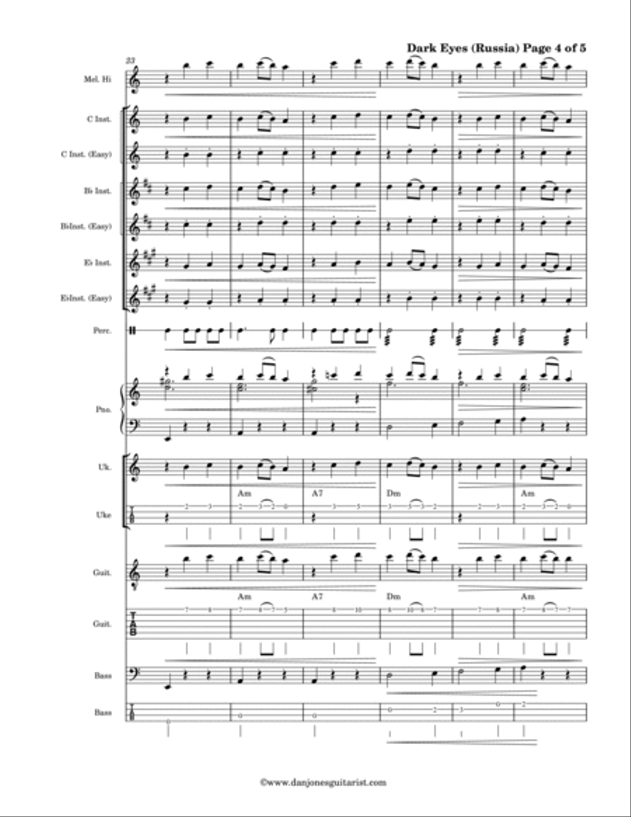 Dark Eyes (Les Yeux Noirs) Large Ensemble scores gallery preview page 5