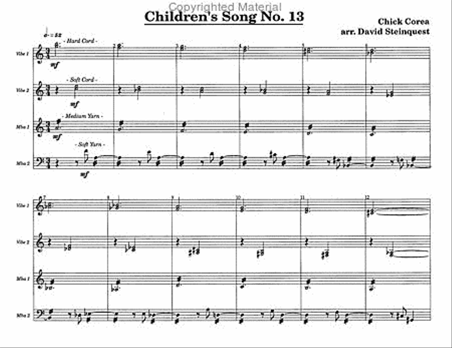Chick Corea Children's Songs Set 2 Percussion Ensemble scores gallery preview page 3