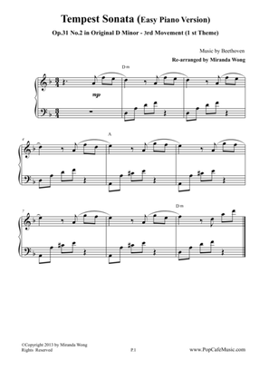 Piano Sonata Op.31 No.2 (1st Theme of 3 rd Movement) - (Tempest)
