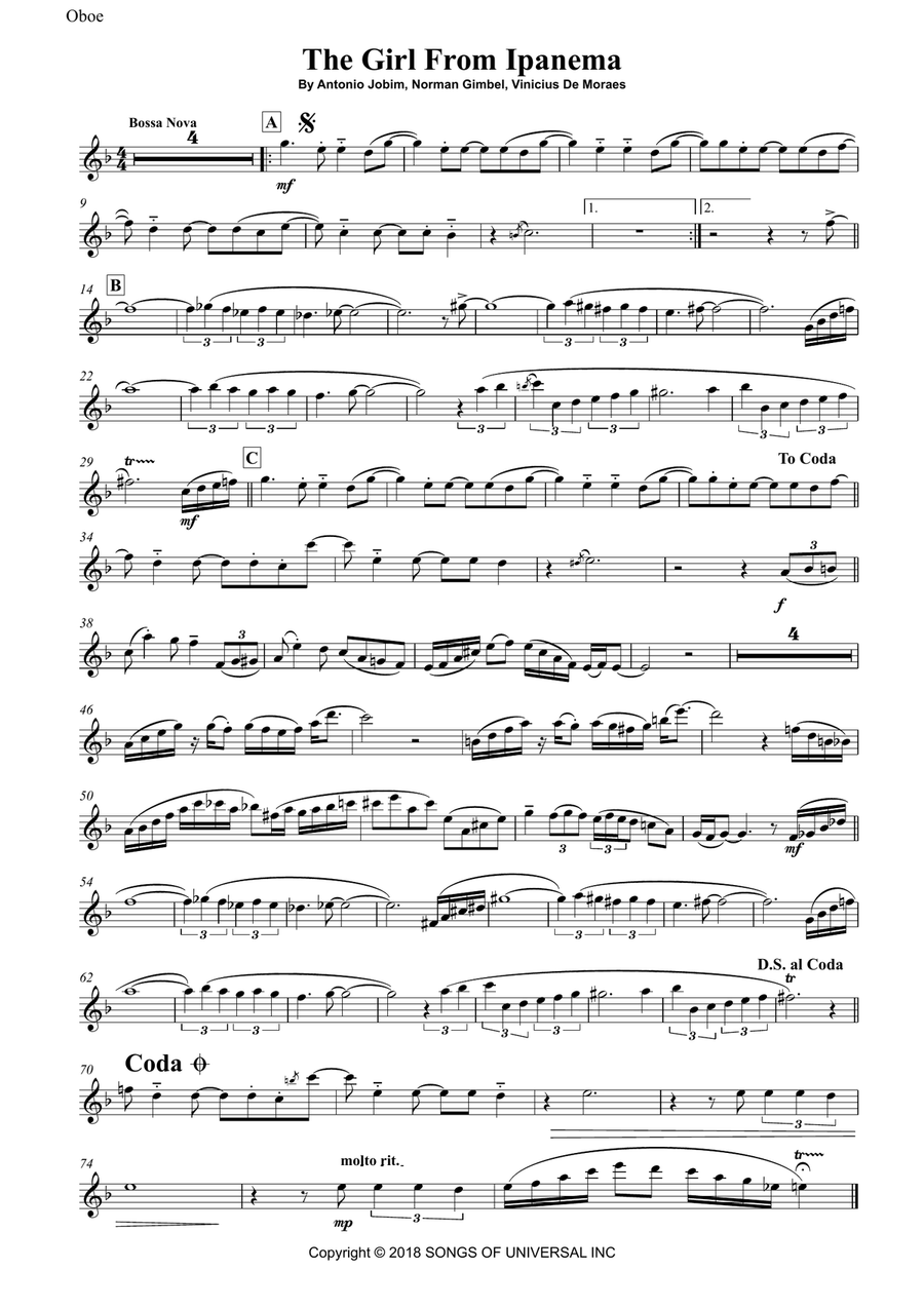 The Girl From Ipanema (garôta De Ipanema) Woodwind Duet scores gallery preview page 5