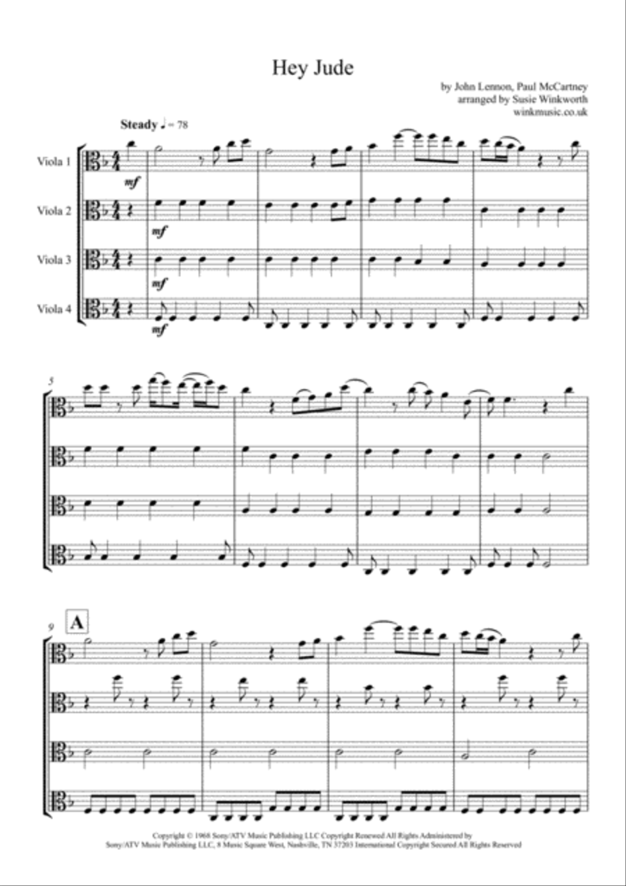 Hey Jude String Quartet scores gallery preview page 3