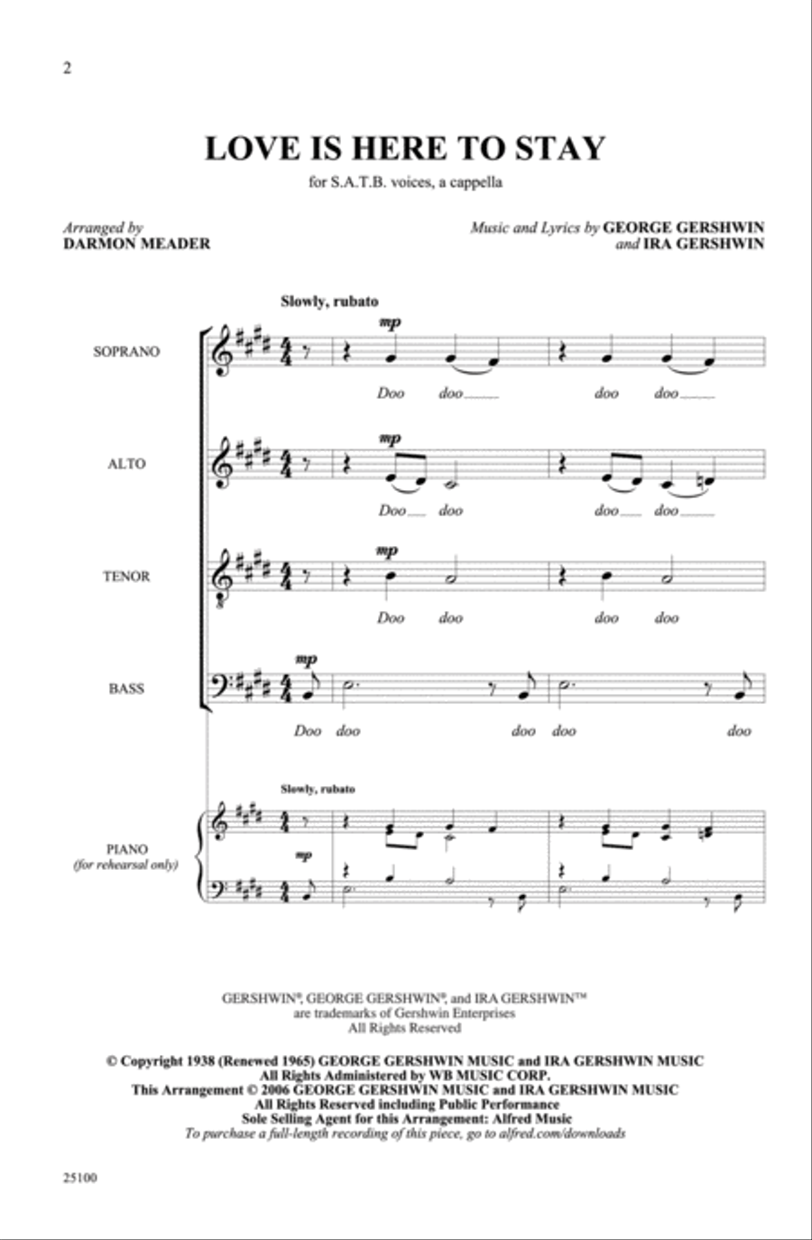 Love Is Here to Stay Love Is Here to Stay 4-Part scores gallery preview page 2