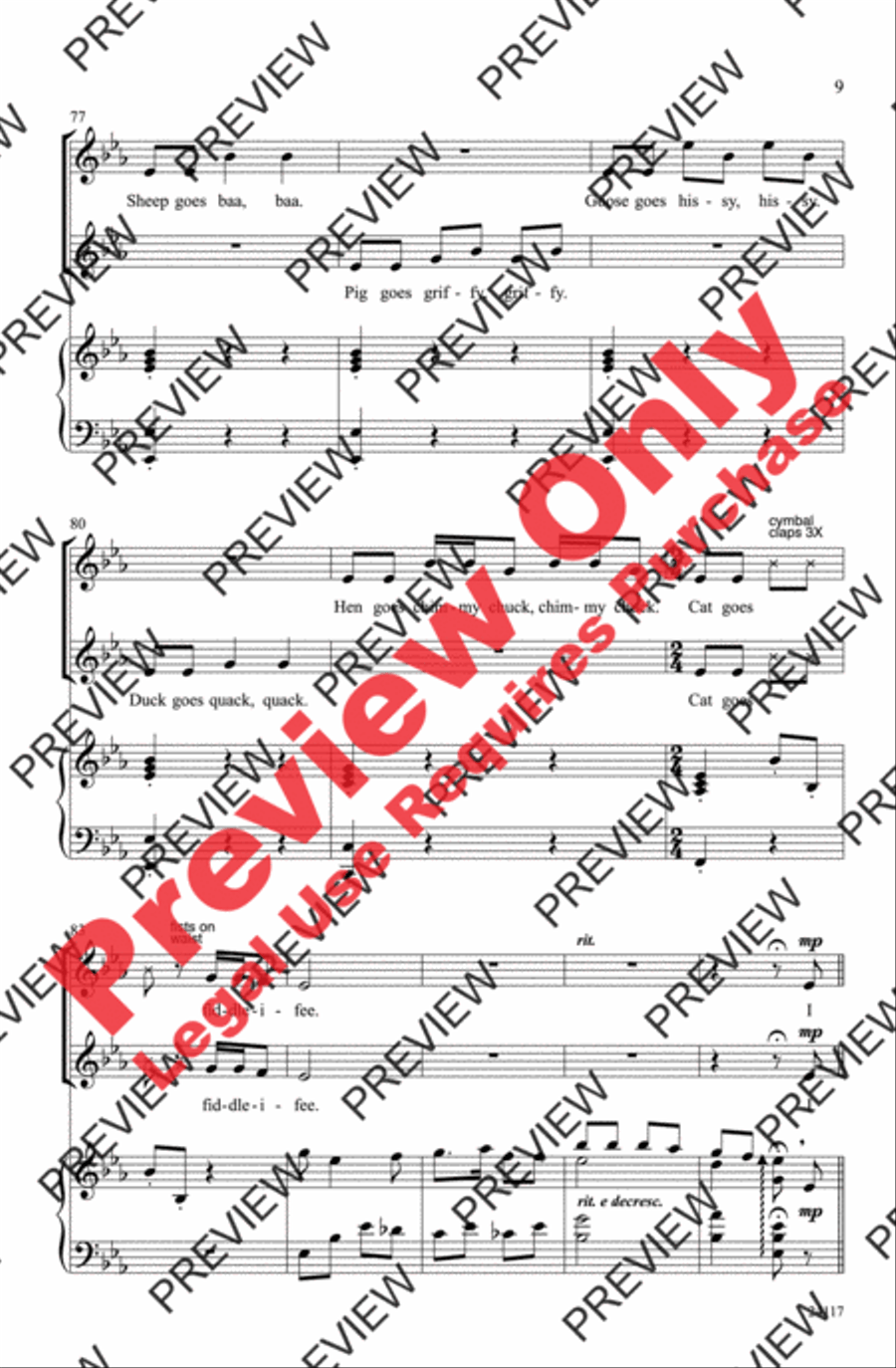 I Bought Me a Cat 2-Part scores gallery preview page 9