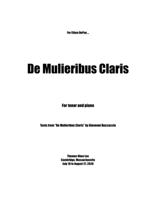 De Mulieribus Claris (2020) for tenor and piano