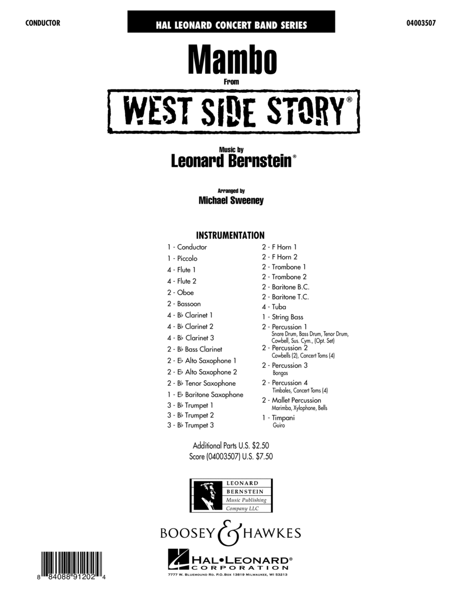 Mambo (from West Side Story) - Conductor Score (Full Score) Concert Band scores gallery preview page 1