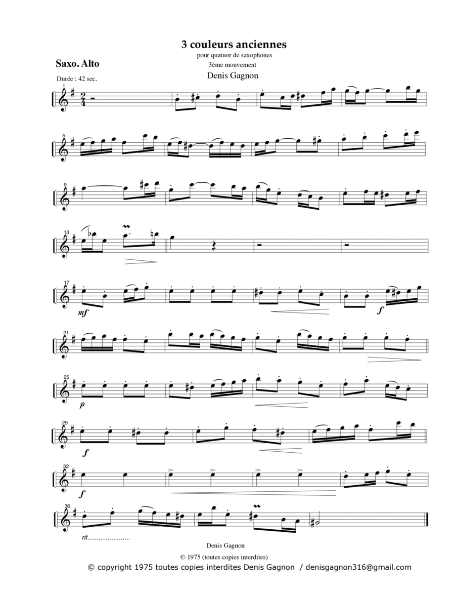 3. Couleurs anciennes / pour Quatuor de Saxophones / (3e Mouvement) image number null