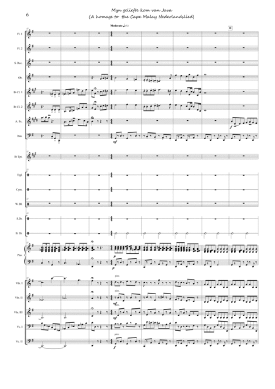 Suite, Sweet Cape Town - 5 Nederlandslied Myn geliefte kom van Java Concert Band scores gallery preview page 6