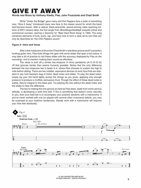 Greatest Hits - Bass Signature Licks by The Red Hot Chili Peppers Bass Guitar Tablature - Sheet Music