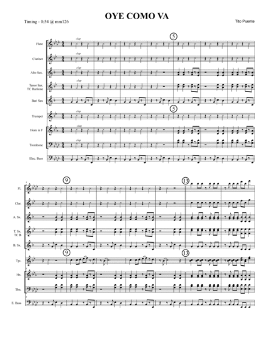 Oye Como Va Jazz Ensemble scores gallery preview page 3