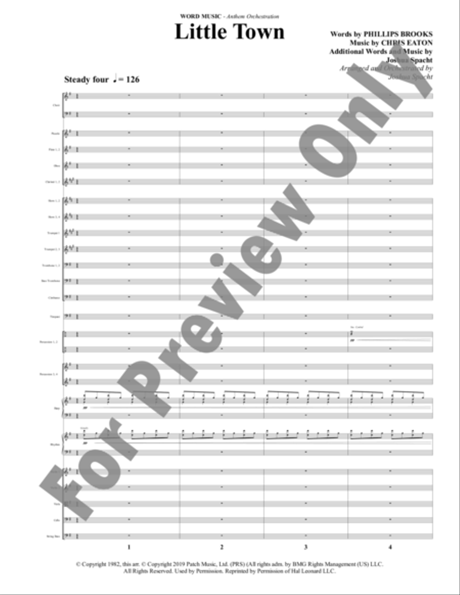 Little Town - Orchestration Little Town - Orchestration Choir scores gallery preview page 2
