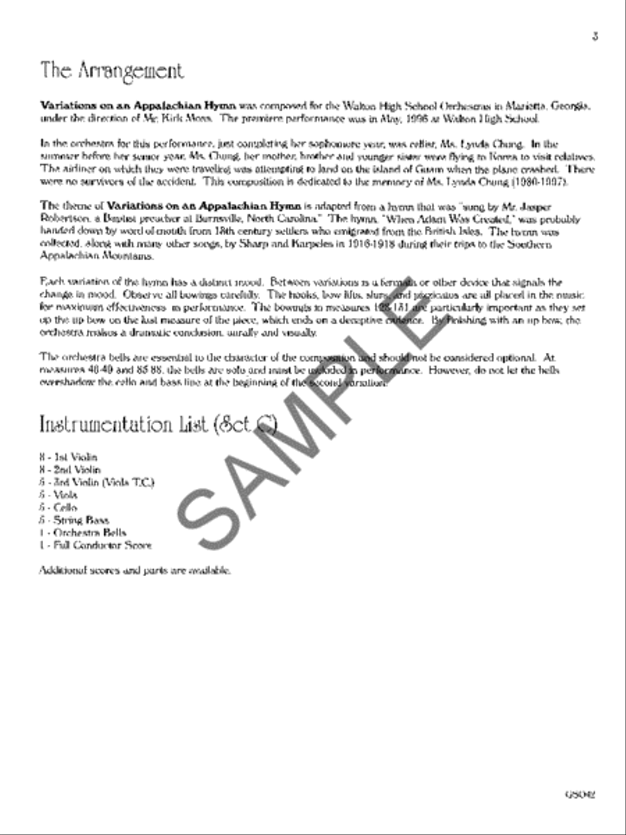 Variations on An Appalachian Hymn - Score String Orchestra scores gallery preview page 2