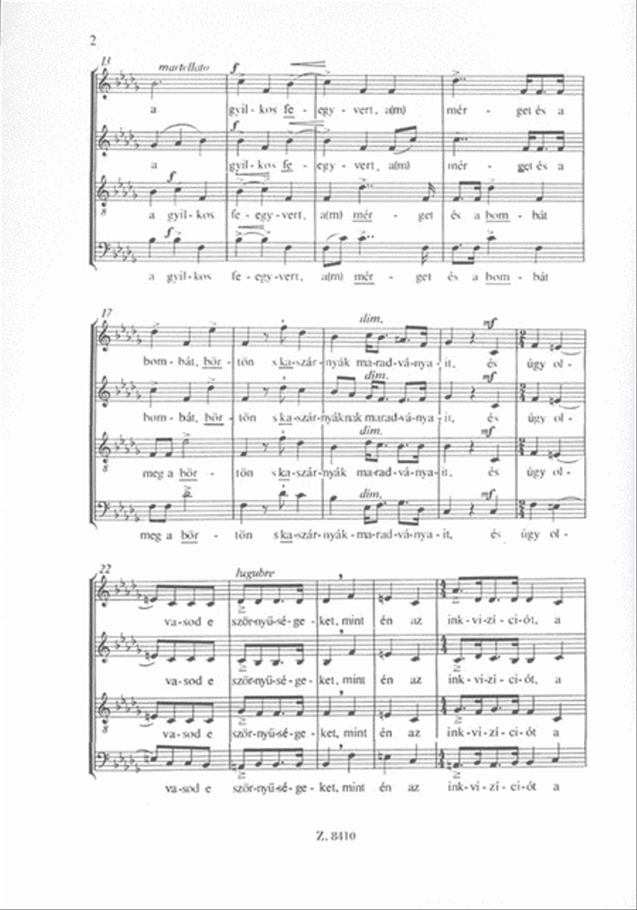 A jövö emberéhez A Cappella scores gallery preview page 2