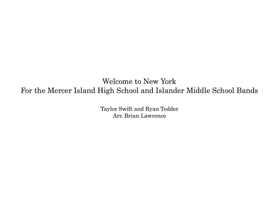 Welcome To New York Marching Band scores gallery preview page 1