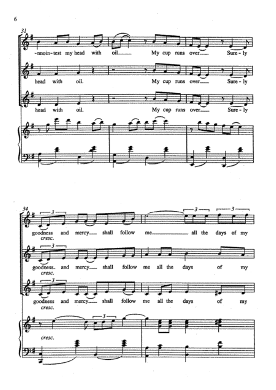 Psalm 23 - The Lord's My Shepherd SSAA scores gallery preview page 6