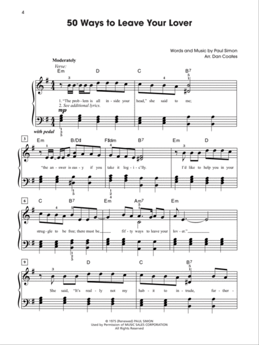 The Giant Book of Classic Rock Sheet Music Easy Piano scores gallery preview page 5