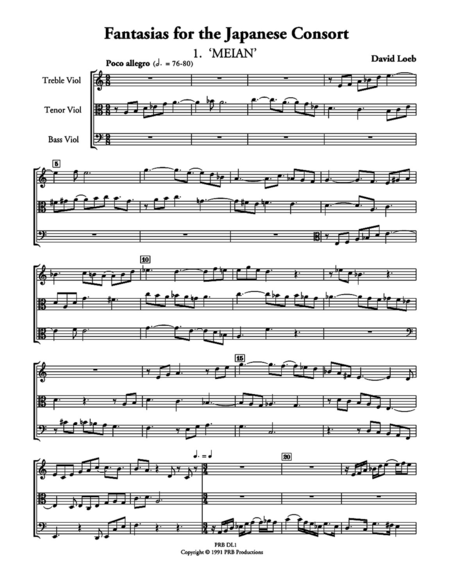 Nine Fantasias for the Japanese Consort (score and part set)