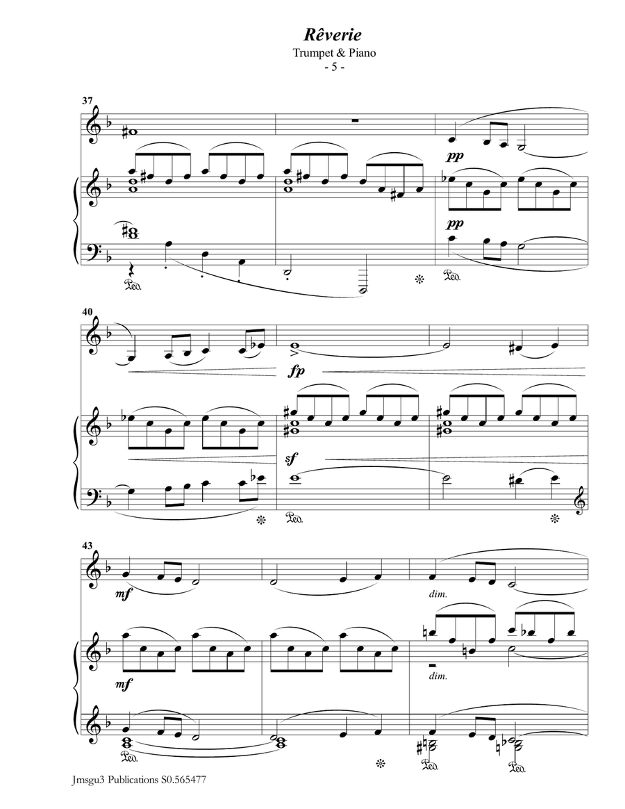 Debussy: Reverie for Trumpet & Piano Debussy: Reverie for Trumpet & Piano Trumpet Solo scores gallery preview page 5