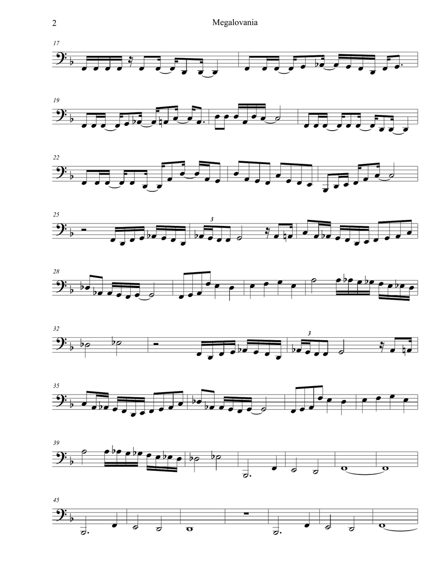 MEGALOVANIA (from Undertale) Tuba scores gallery preview page 2