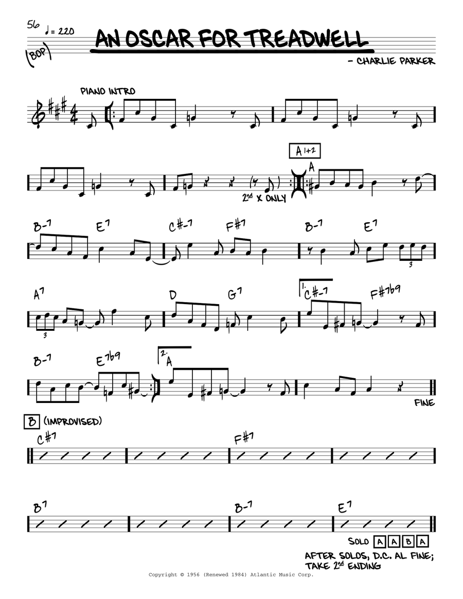An Oscar For Treadwell Piano scores gallery preview page 1
