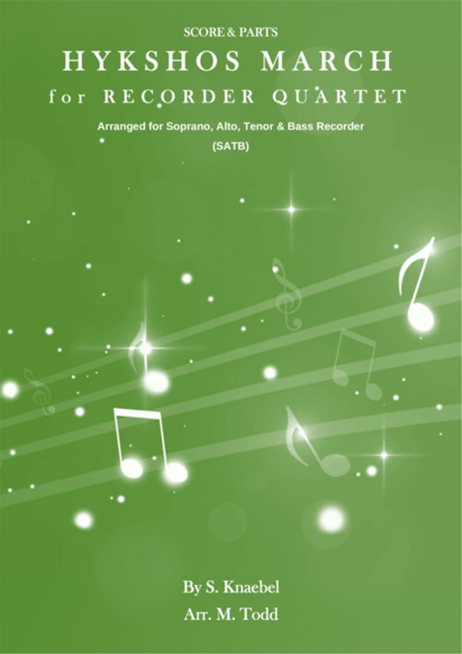 Hykshos March for Recorder Quartet (SATB) 4-Part scores gallery preview page 1