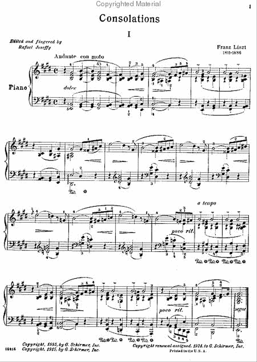 Consolations and Liebesträume