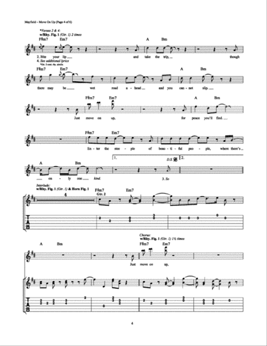 Move On Up Move On Up Electric Guitar scores gallery preview page 4