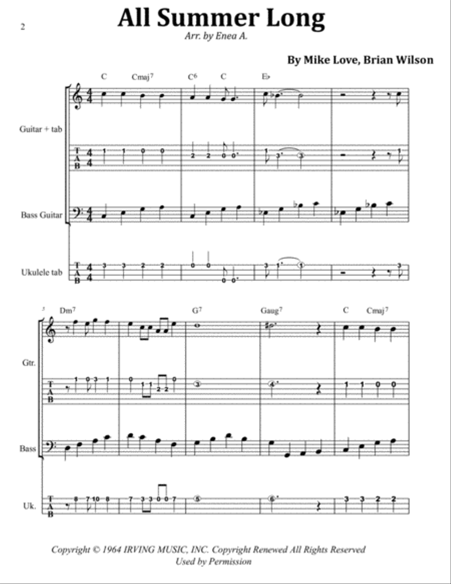 All Summer Long Electric Guitar scores gallery preview page 2