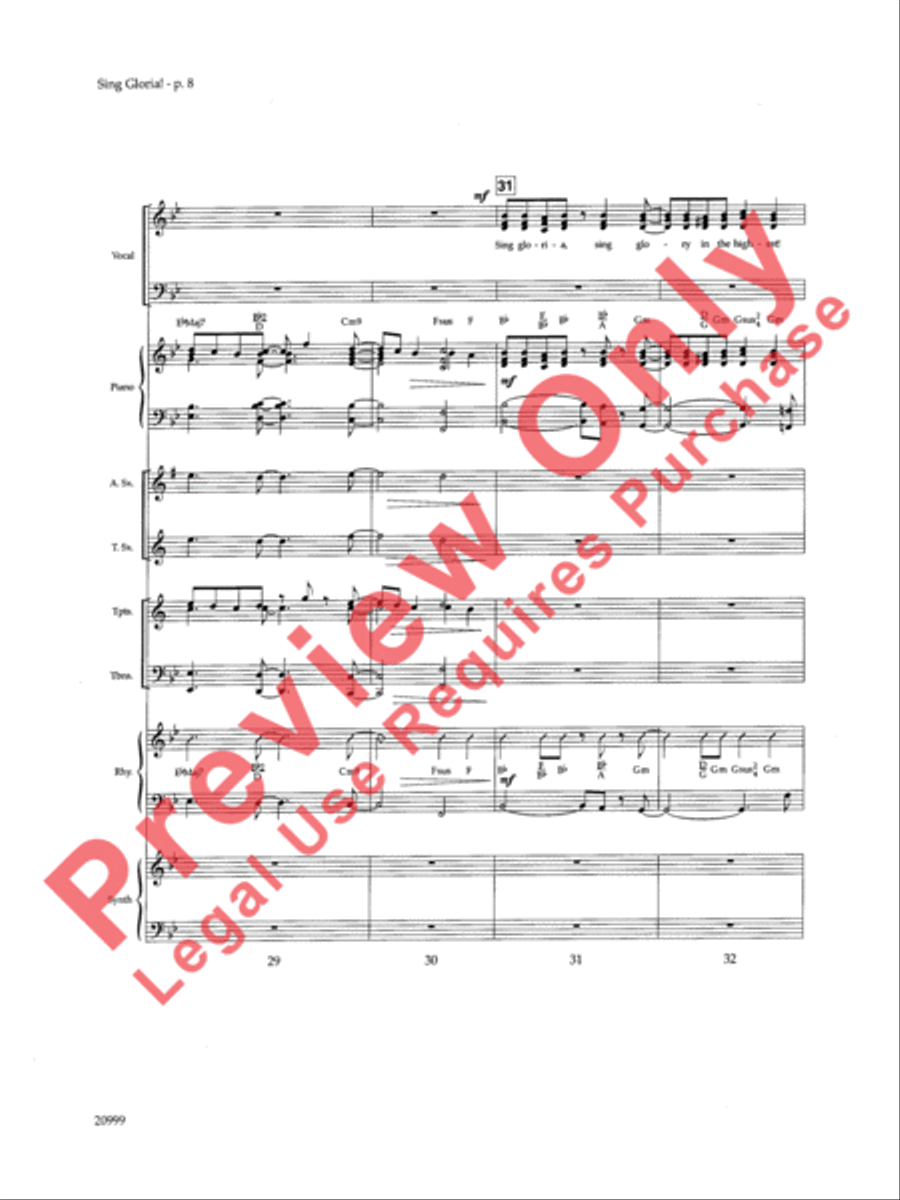 Sing Gloria! (A Song for Christmas) Choir scores gallery preview page 9