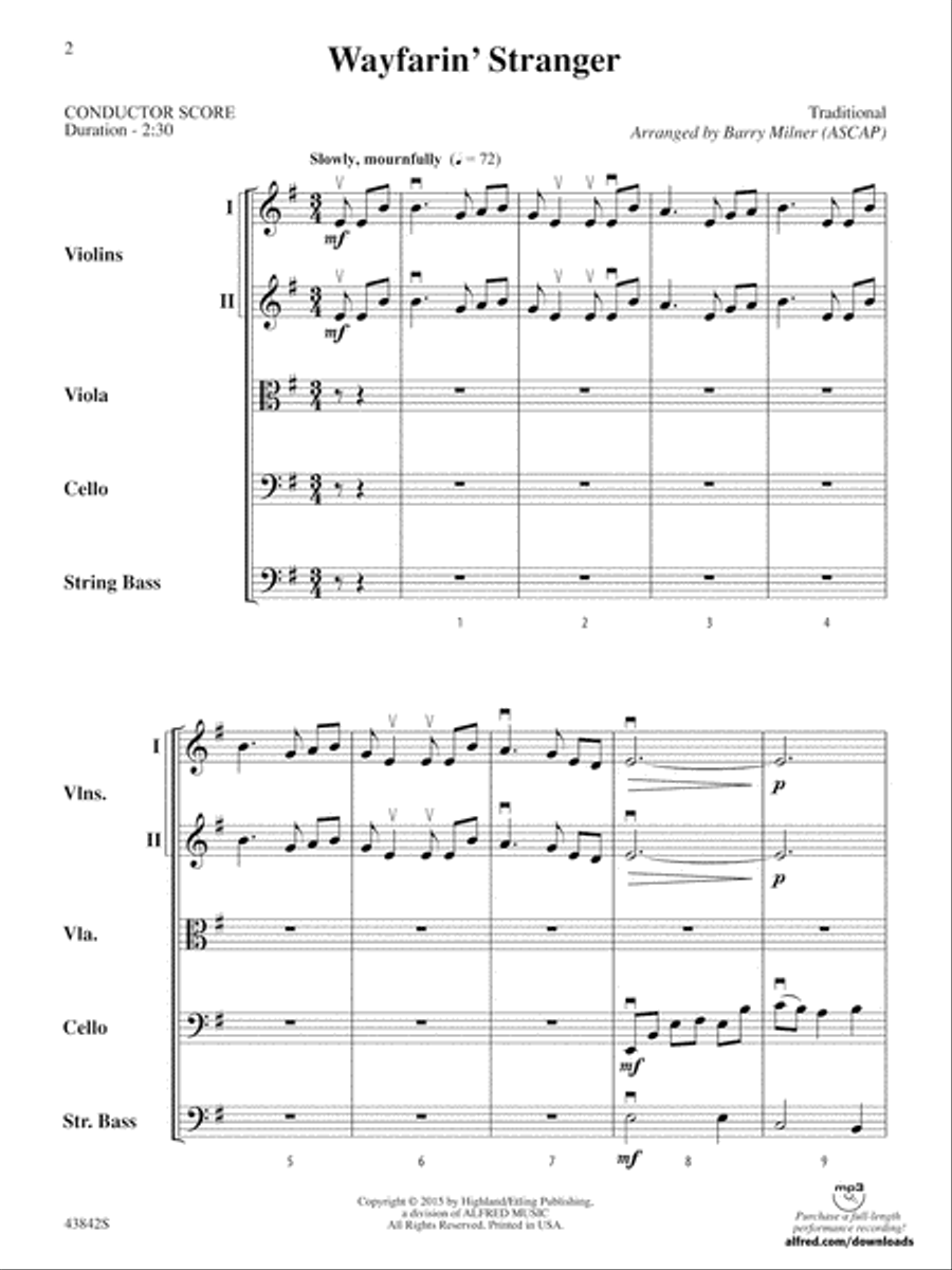 Wayfarin' Stranger: Score String Orchestra scores gallery preview page 2
