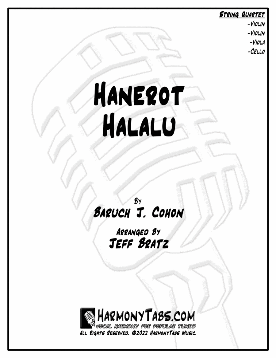 Hanerot Halalu (String Quartet) String Quartet scores gallery preview page 1