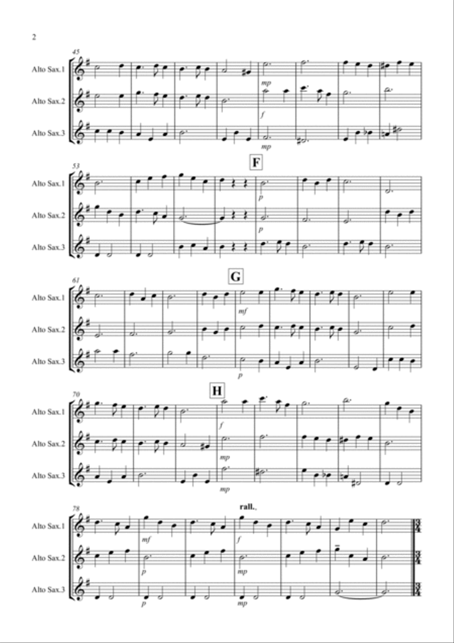 3 Christmas Favourites for Alto Saxophone Trio Woodwind Trio scores gallery preview page 2