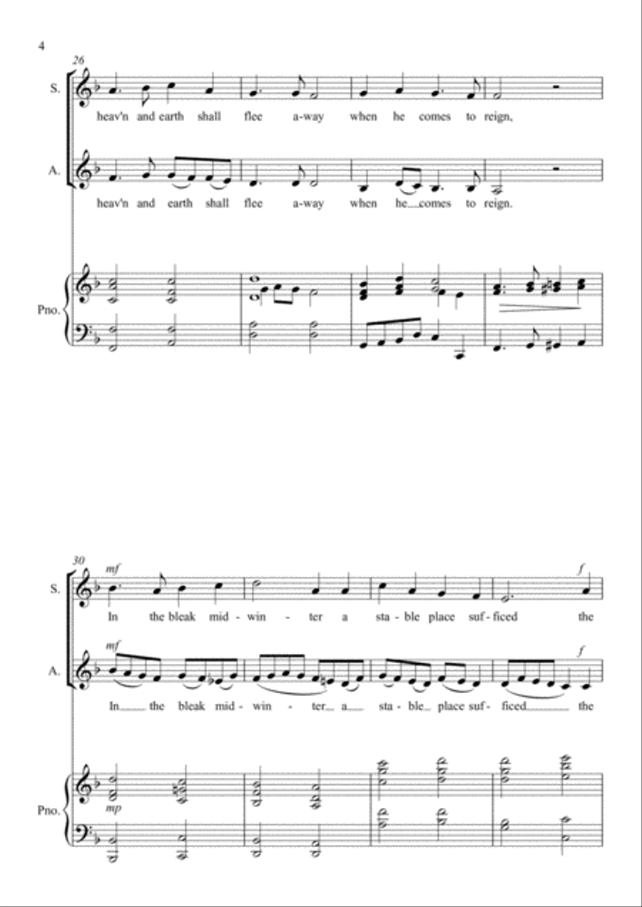 In the Bleak Midwinter (In the Bleak Mid-winter) - Holst - SA - Two Part Choir SA scores gallery preview page 4