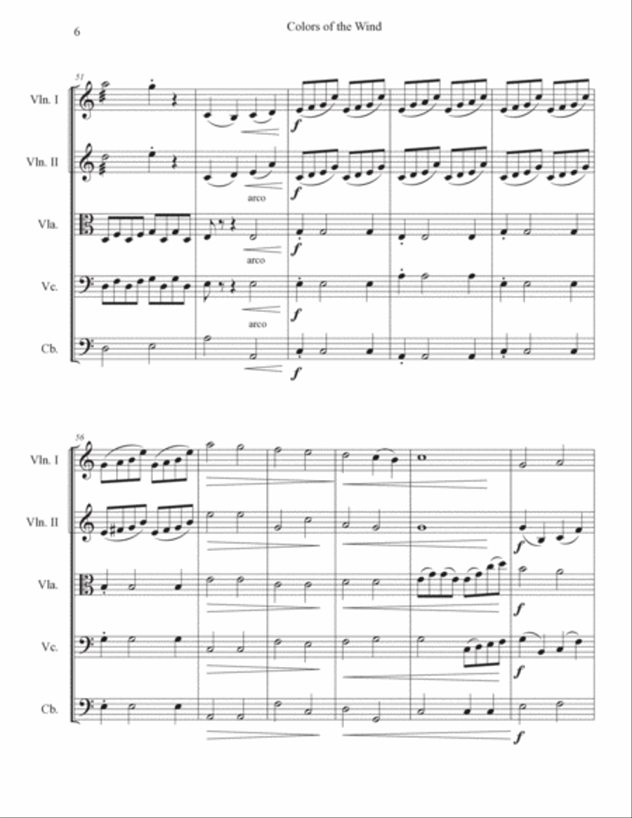 Colors Of The Wind Colors Of The Wind String Orchestra scores gallery preview page 6
