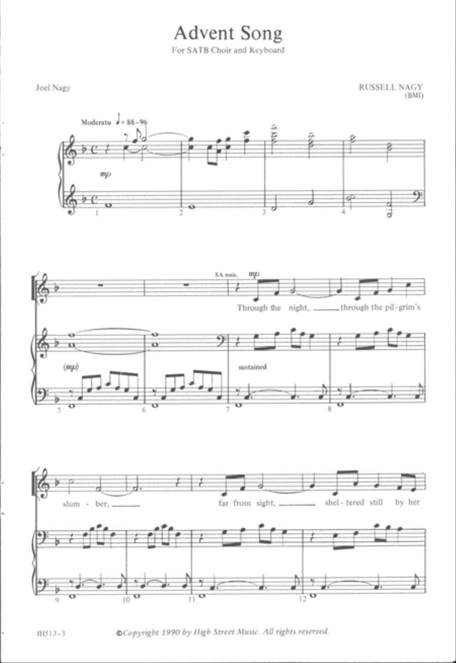 Advent Song Advent Song 4-Part scores gallery preview page 2