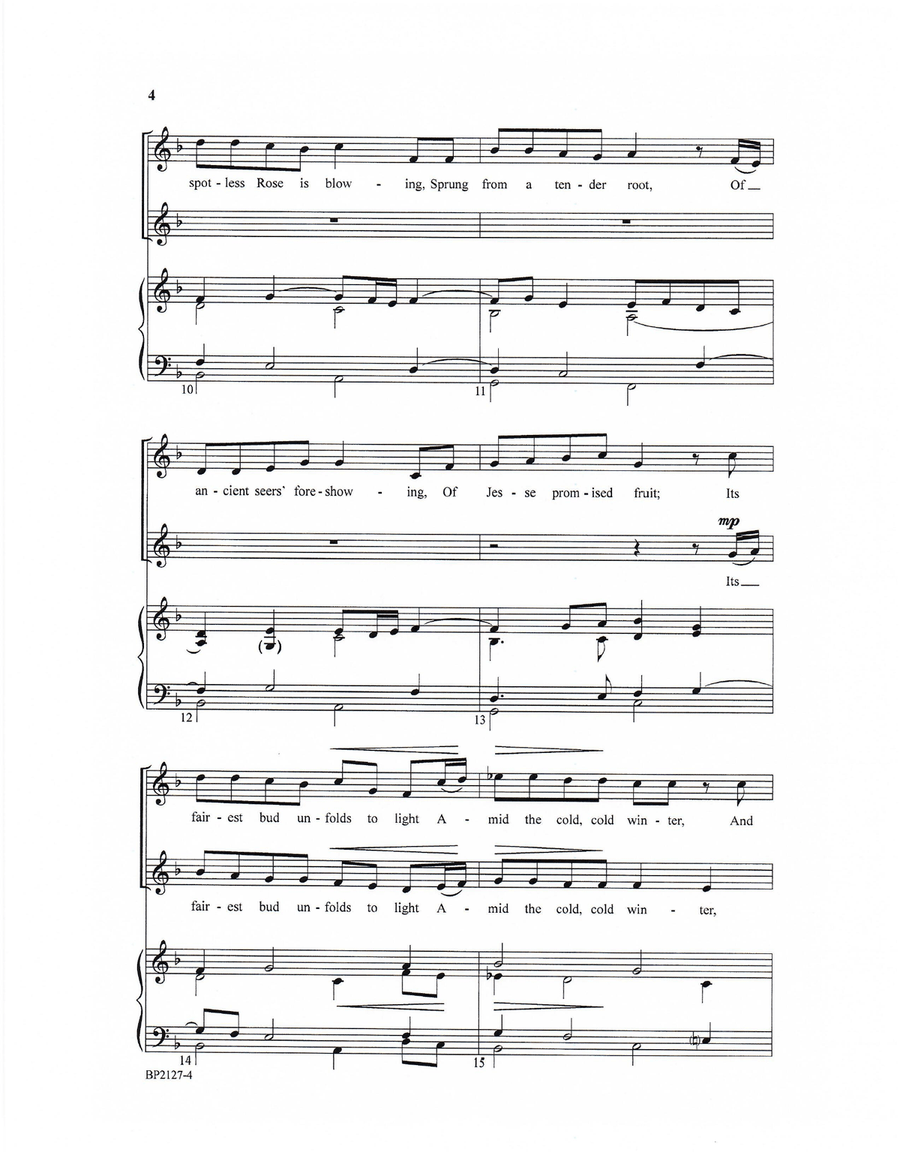 A Spotless Rose 4-Part scores gallery preview page 3