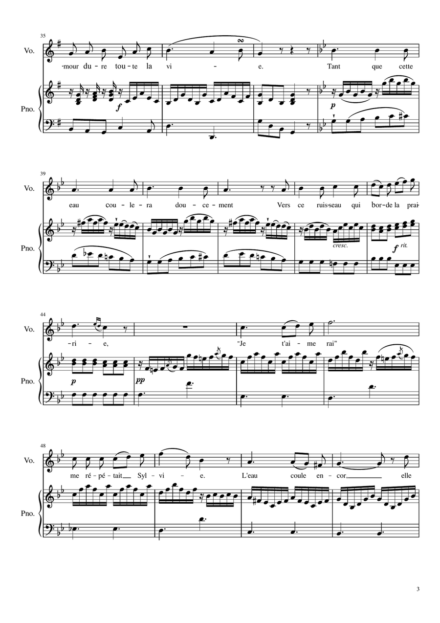 Plaisir d'amour - G Major Voice Solo scores gallery preview page 4