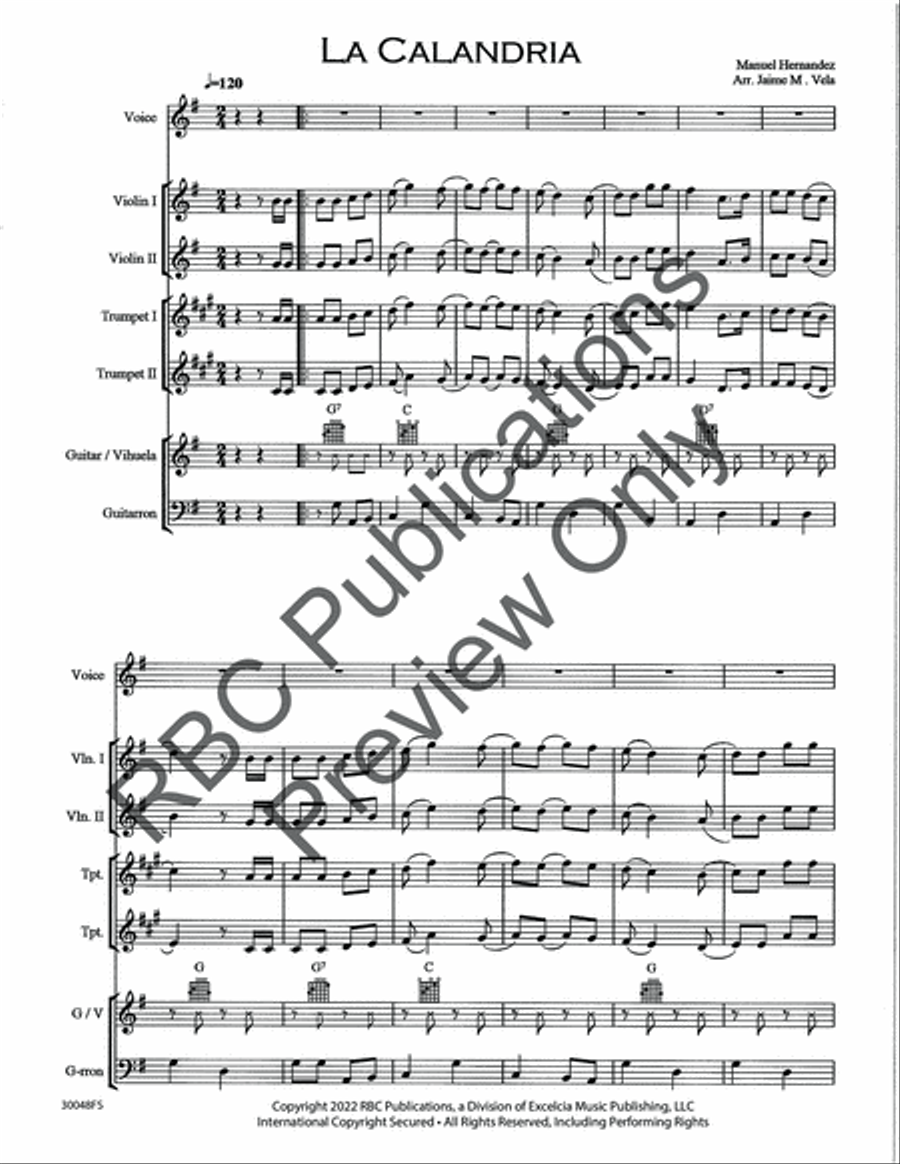 La Calandria Mariachi (Score) Voice scores gallery preview page 3