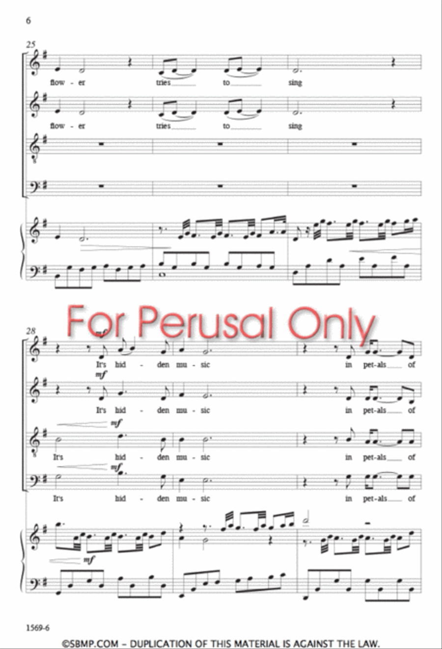 Melancholy Flower - SATB Octavo 4-Part scores gallery preview page 5