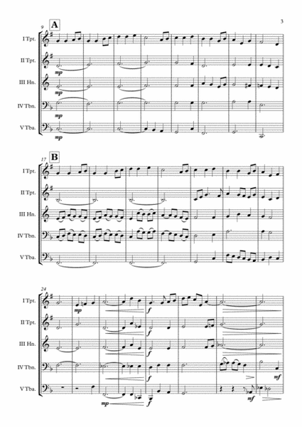 "Away In A Manger" Brass Quintet arr. Adrian Wagner image number null