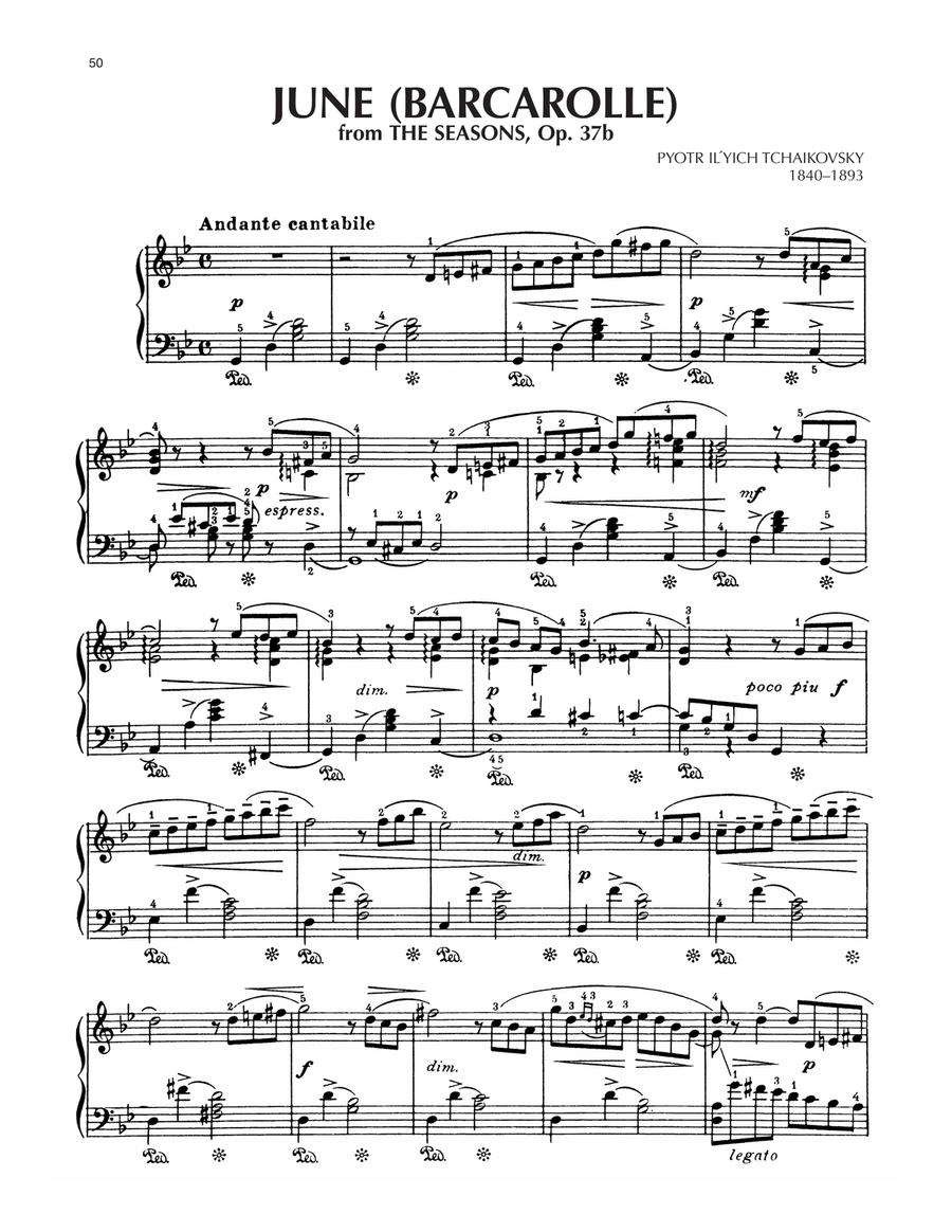 June: Barcarolle, Op. 37a/b Piano Solo scores gallery preview page 1