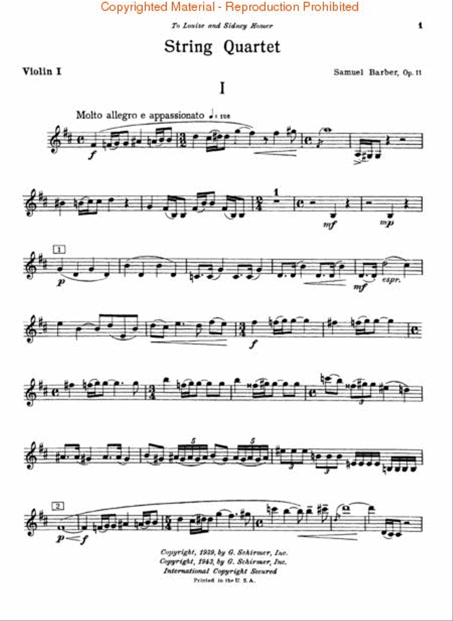 String Quartet, Op. 11 String Quartet scores gallery preview page 2