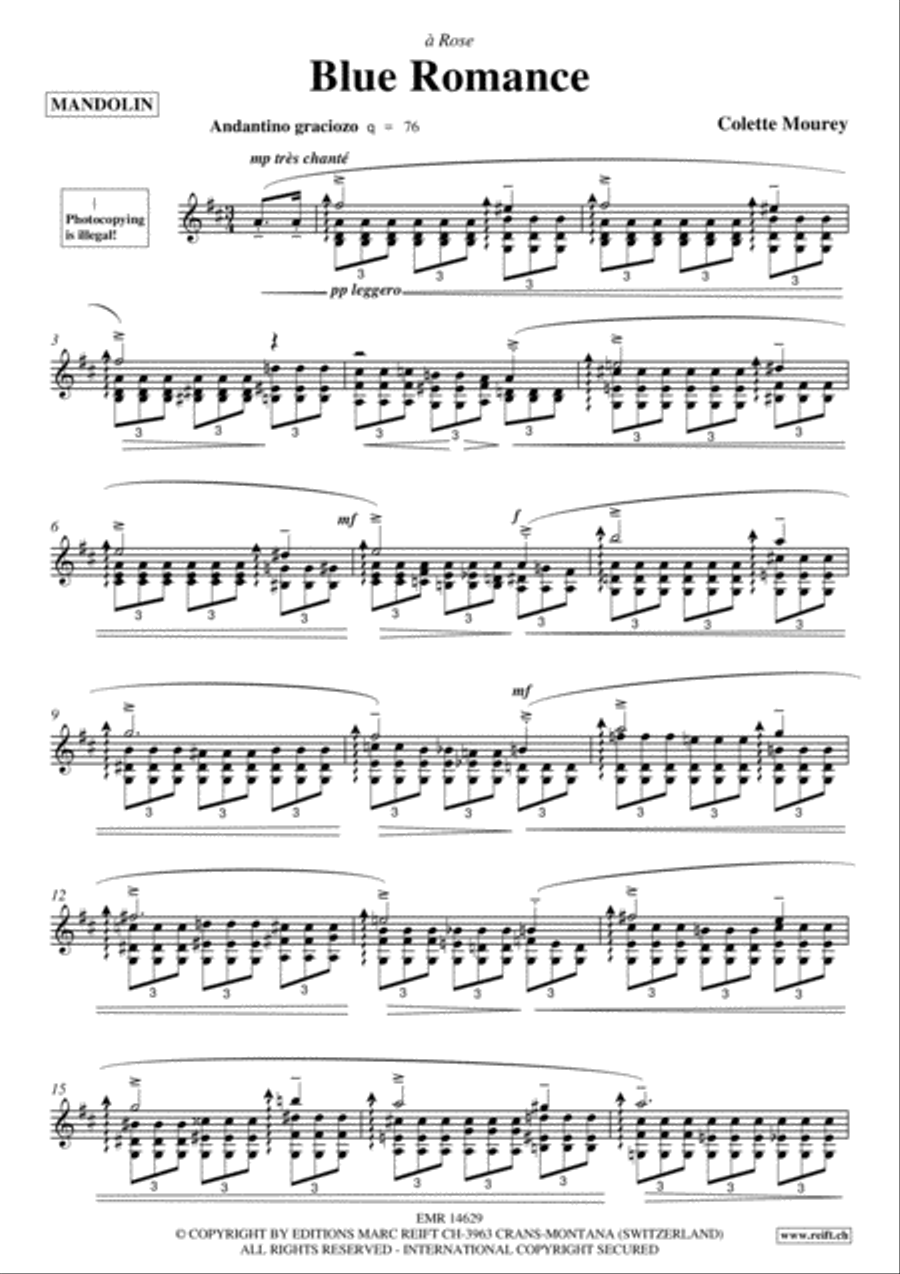 Blue Romance Mandolin scores gallery preview page 3