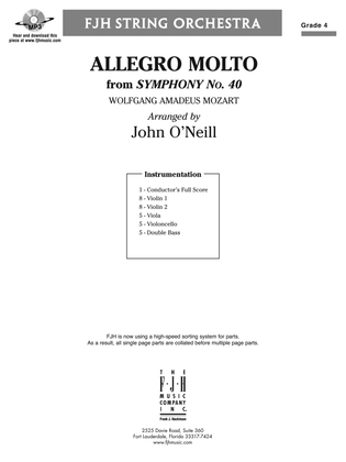 Allegro molto from Symphony No. 40: Score