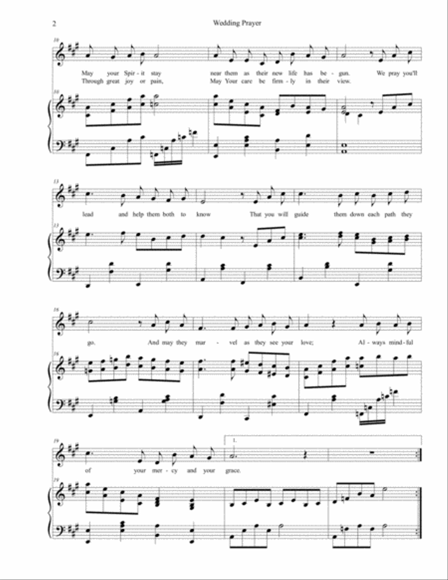 Wedding Prayer Medium Voice scores gallery preview page 4
